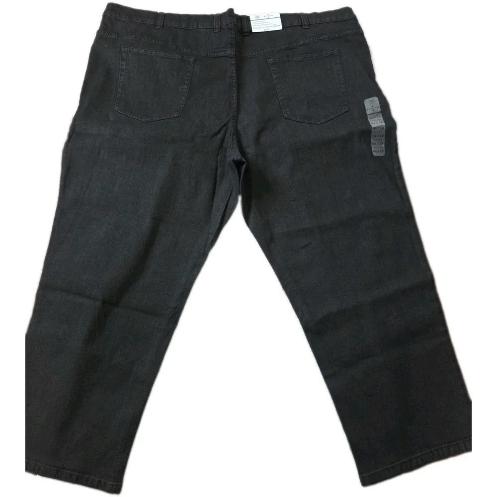 NWT Harbor Bay Men's Black Relaxed Fit Stretch Denim Jeans Big & Tall 54x28 DXL